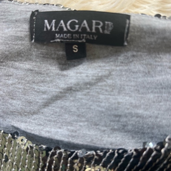 MAGARI Italian Made Sequin Silver w/Tassles Dress Size Small - Picture 9 of 9